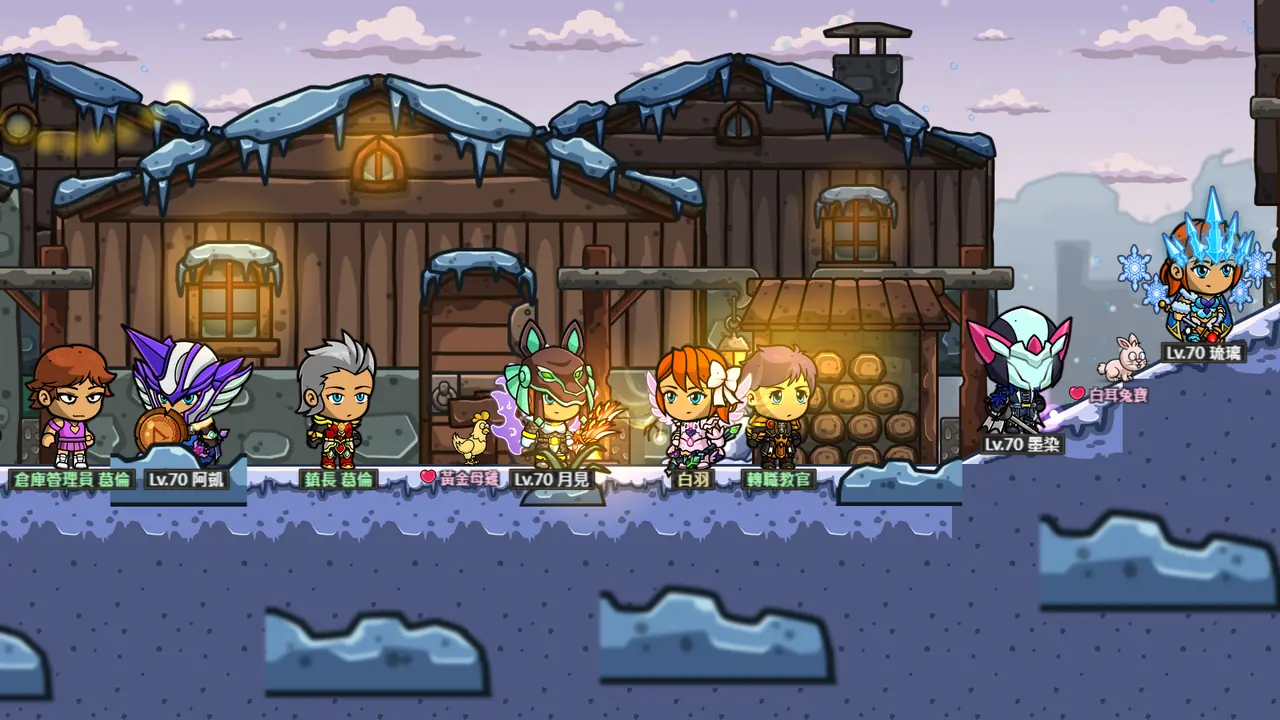 雪峰鎮：積雪木屋與暖黃燈火